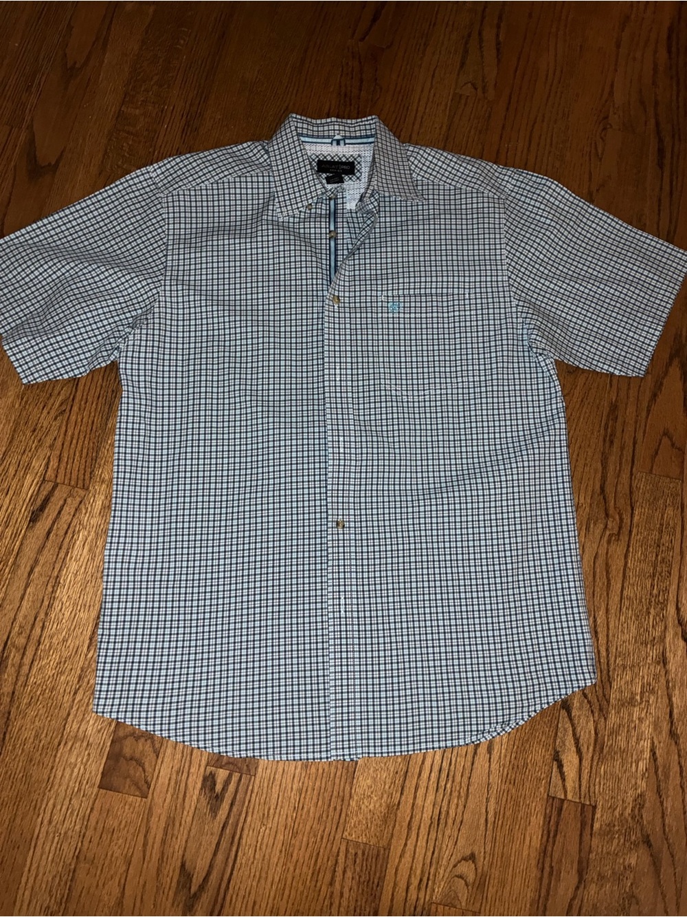 Ariat Short-Sleeve Check Button-Down Shirt - Blue & White